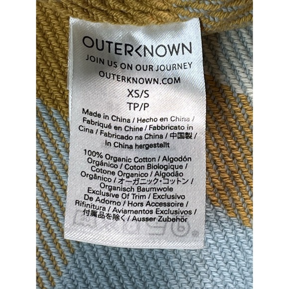OUTERKNOWN Blanket Shirt Womens XS / S  Yellow Light Blue Plaid - Picture 9 of 14